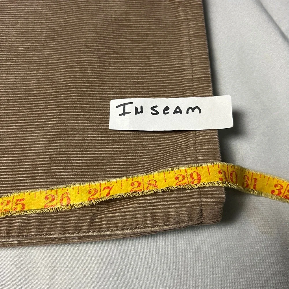 J. Hilburn Corduroy Chino Pants Relaxed Fit Casual Everyday Tan Brown Size 36x30